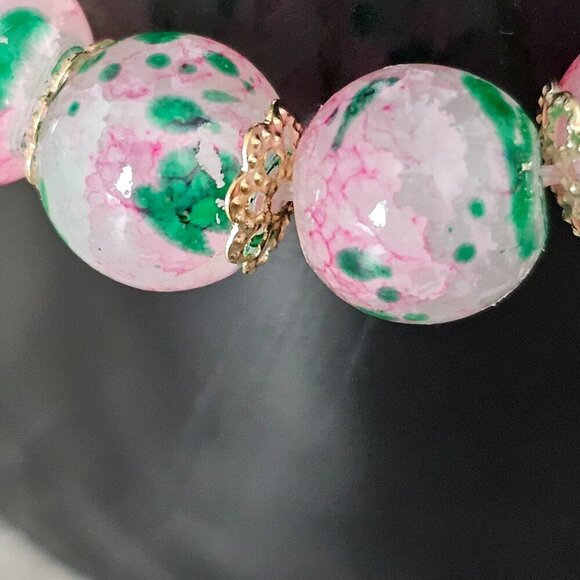 Cherry Blossom Glass Gradient Beaded Pink Bracelet NEW Set of 2 - Picture 4 of 8
